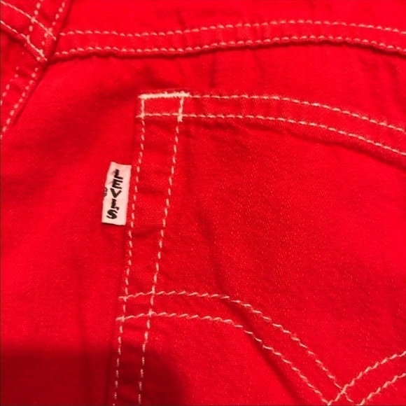 Levi’s Cropped Taper Denim Overalls | Jumpsuit Red - Picture 3 of 9